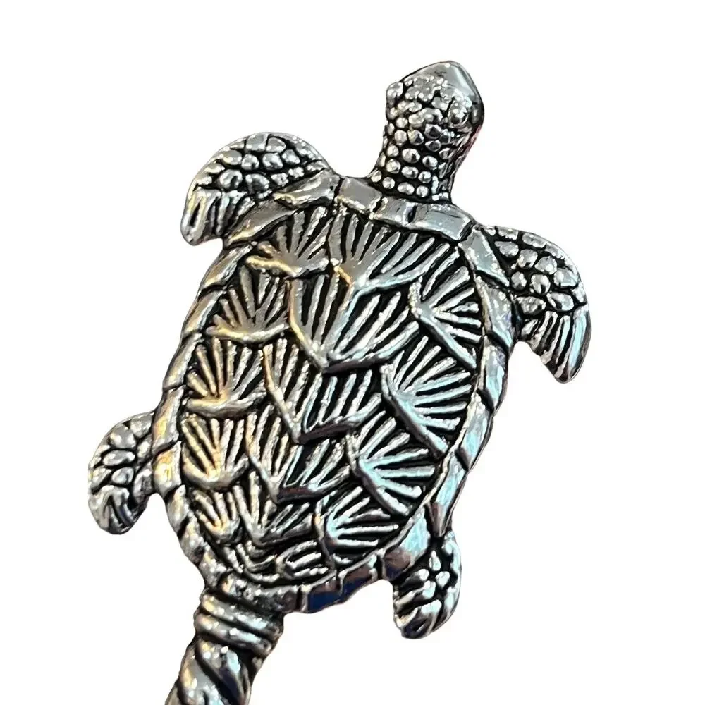 Mudpie Long Turtle Wood Board Set 10” X 6.5” with Small Fork
